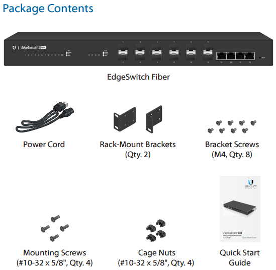  Ubiquiti EdgeSwitch 12 Port Fiber Switch ES-12F : Electronics